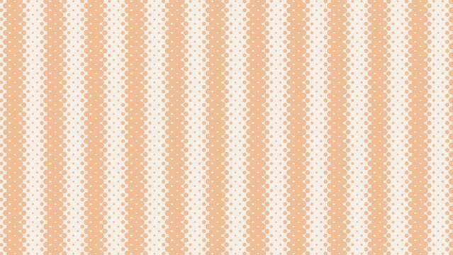 Peach vertical dotted lace stripe pattern with scalloped bead column motifs on cream ivory background for wallpaper and textile design