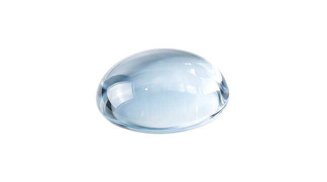 Single transparent glass sphere or crystal orb with realistic light reflections and refractions isolated on a white background, for digital use isolated on a transparent background