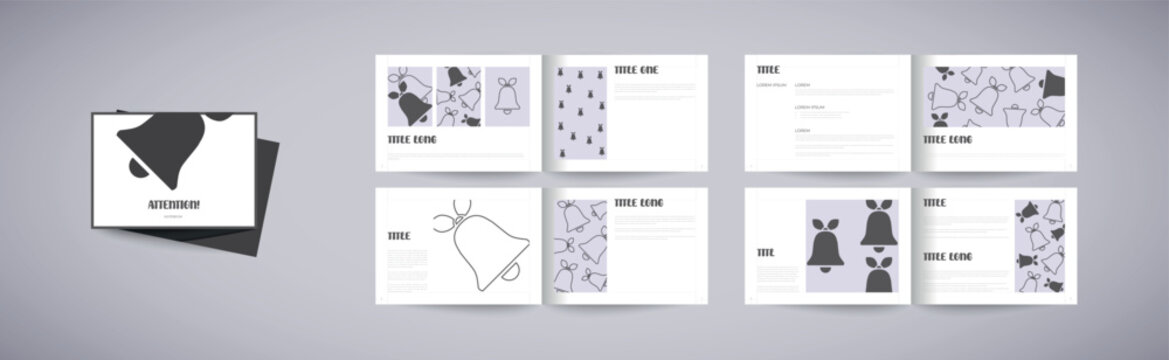 Bell brochure horizontal design template layout. Attention text.