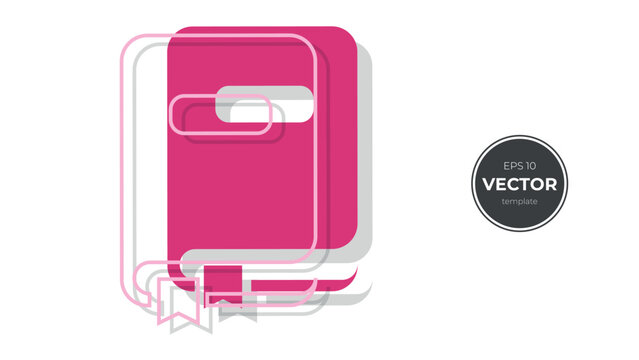 Colorful modern style book logo design template.