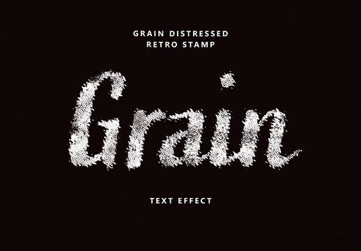 Grain Distressed Retro Stamp Text Effect