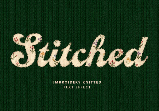 Embroidery Knitted Text Effect