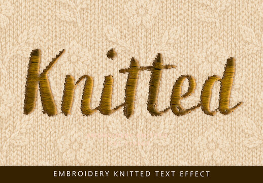 Embroidery Knitted Text Effect