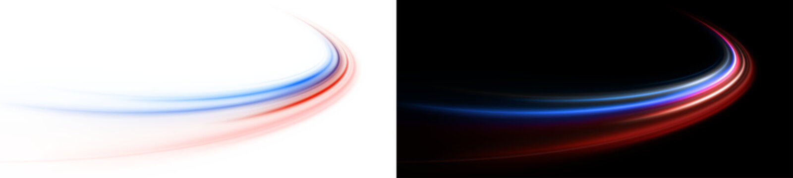 Curved speed lines with glowing trails and vibrant streaks.