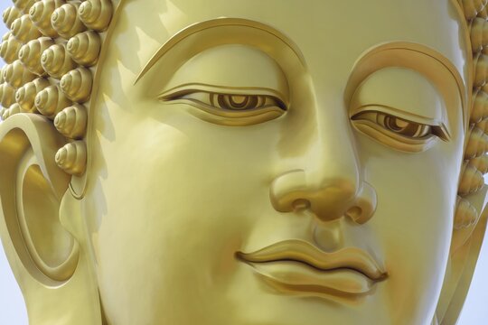 The 69-metre Buddha statue (Big Buddha Bangkok), in the lotus position, visible from afar across the khlongs, dedicated to Luang Pu Sodh Candasaro, Wat Paknam Phasi Charoen, Phasi Charoen district, Bangkok, Thailand