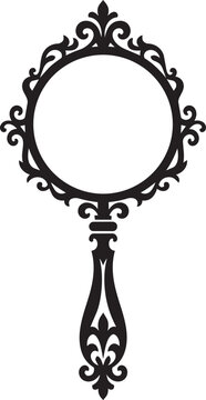 Decorative vintage hand mirror frame with ornate victorian scrollwork
