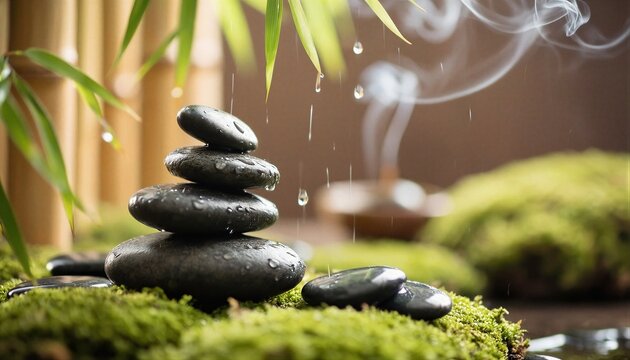 Zen Stones and Bamboo