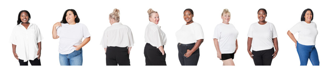PNG Diverse women in casual attire on transparent background