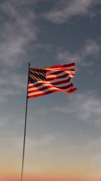 American Flag Waving on Veterans Day
