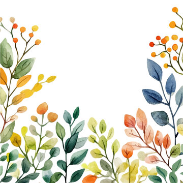 Border, watercolor vector depicting playful antics, isolated on a white background.