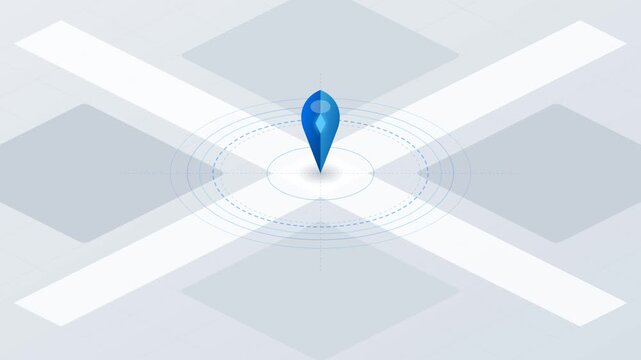 Blue location pin marking an intersection on a digital map interface.