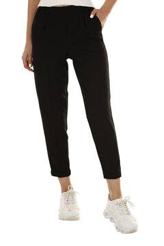 Woman wearing pants in a white studio for e-commerce fashion
