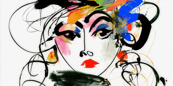 The Riders That Charge In Abstract Motion As Painted Horses Leap Through Splashes Of Wild Color, ai generated.