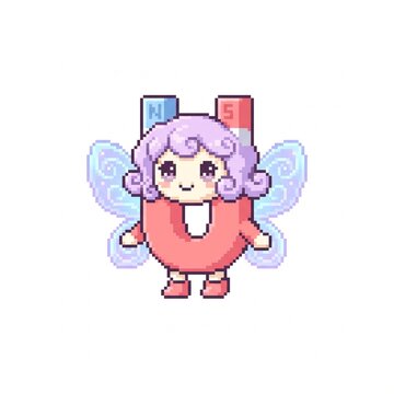 Magnet fairy pixel art character


