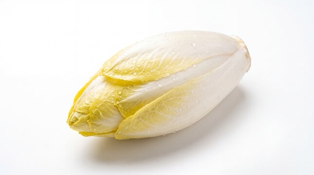 Fresh Belgian Endive Chicory on White Background Vegetable Food Photography