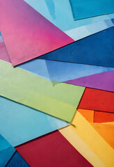 Obraz premium Colorful abstract paper background with overlapping geometric shapes, vibrant texture and creative design