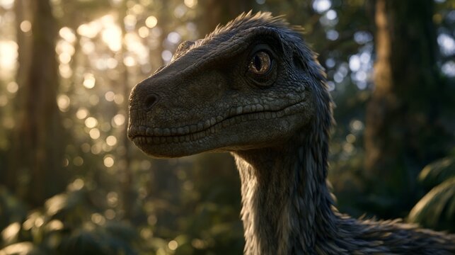 Close-up of a living dinosaur