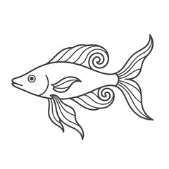 Fototapeta premium Stylized Fish Illustration