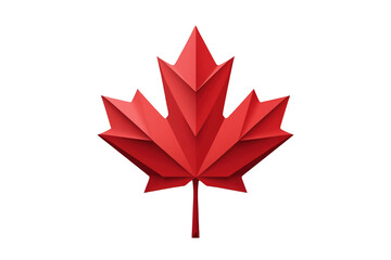 Obraz premium Angular low polygon red maple leaf