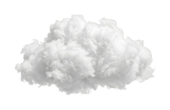 White Fluffy Cloud Shape Cutout Graphic Resource Isolated