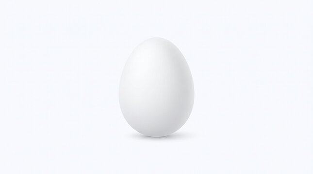 Isolated white egg on a plain background, a simple and versatile graphic element