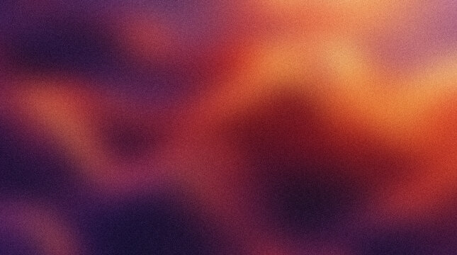 Grainy gradient background with abstract purple and orange noise texture. Soft blurred colors, retro film grain style, vibrant atmospheric mood for web design and creative branding.