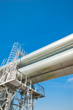 The photo shows a close-up of the pipeline