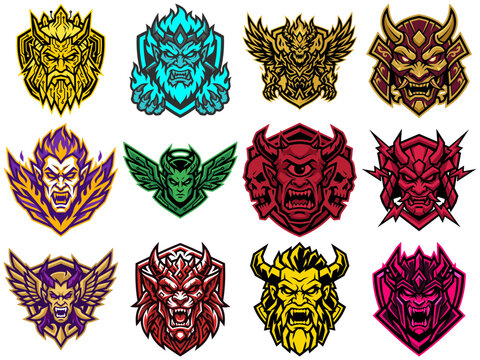 Collection of Mythical Creature and Demon Mascots