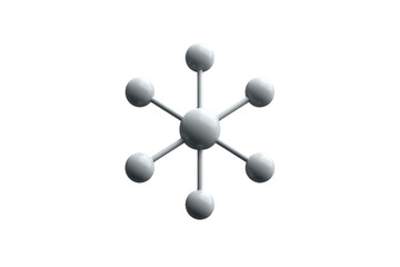 Obraz premium Gray molecular model with central atom and six bonded spheres