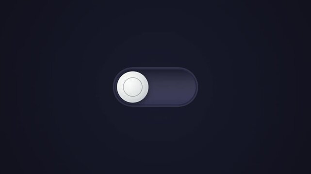 on off toggle switch animation 2d slider button in black background