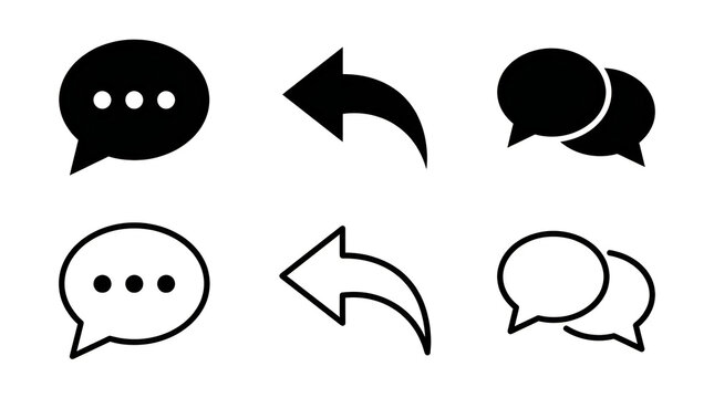 Speech bubble icons with ellipsis and arrow