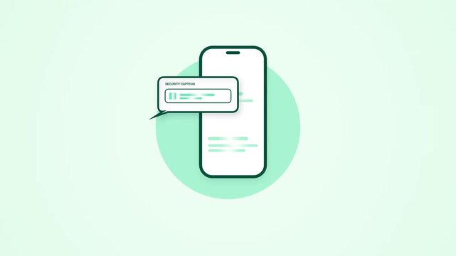 Mobile Phone Security Captcha Challenge Prompt Pop Up Screen Animated Vector Graphic