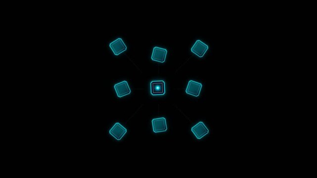 Geometric Fractured Cube Matrix Loading Loop 4K