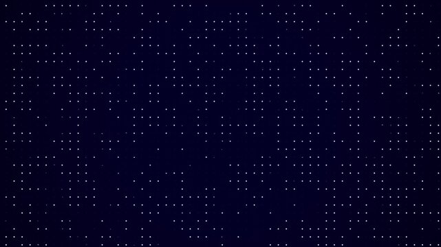 A dark navy blue background filled with a uniform grid of small white dots and subtle star-like shapes creating a digital or cosmic pattern with a sense of depth and subtle illumination across the