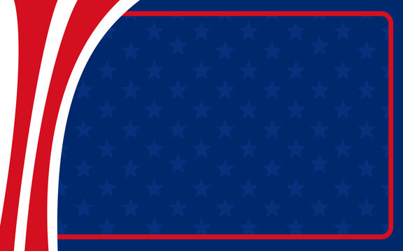 Patriotic themed blue background pattern with red and white stripe swoosh ideal for graphic design projects, banners, posters, invitations, and fourth of july celebrations.