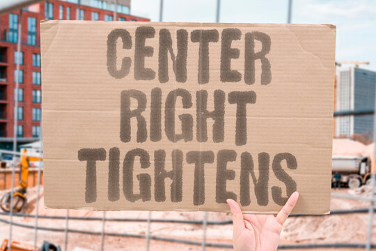 "Center right tightens" Sweden's government relies on far right support. SWEDEN. GOVERNMENT. RELIES. FAR. SUPPORT.