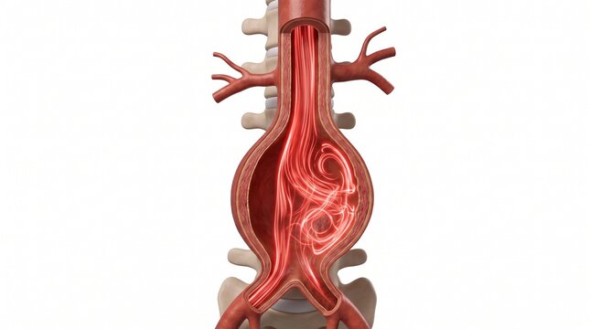 3D Anatomical Diagram of an Expanding Abdominal Aortic Aneurysm