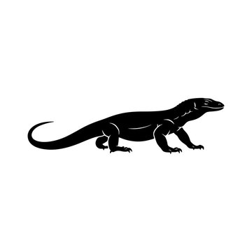 Reptile silhouette walking vector illustration