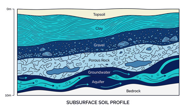 Subsurface Soil Profile Layers with Groundwater Aquifer