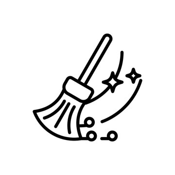 Sweeping Floor Broom icon vector symbol illustration