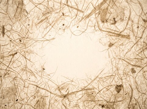 Aged handmade parchment paper background with organic plant fiber texture and a blank space for your design
