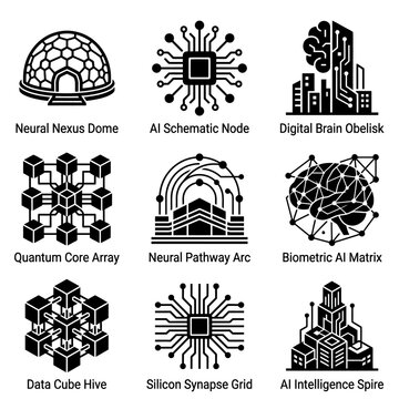 Abstract digital brain neural network circuit patterns.