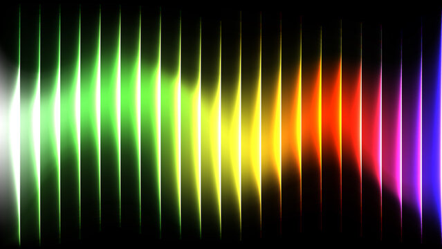 Colorful abstract line shape spectrum wave on black background, modern colorful and gradient wave background texture