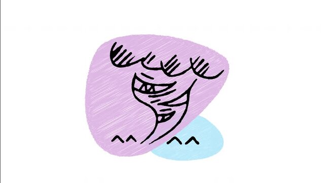 An animated hand-drawn severe tornado twister storm with wind swirls. Perfect for extreme weather warnings, hurricane forecasts, natural disaster emergency alerts, and vortex destruction. 