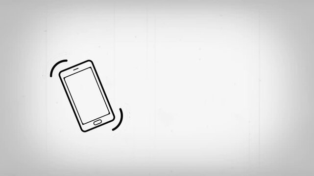 Smartphone Ringing with Animated Signal Waves on Dark Background