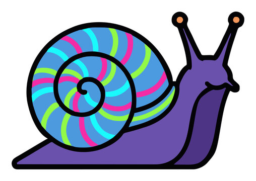 Snail top down view vector illustration on white bac.... Generative AI