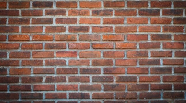 Texture of an old weathered red brick wall background with rustic patterns and industrial style for architectural and construction design backdrops.