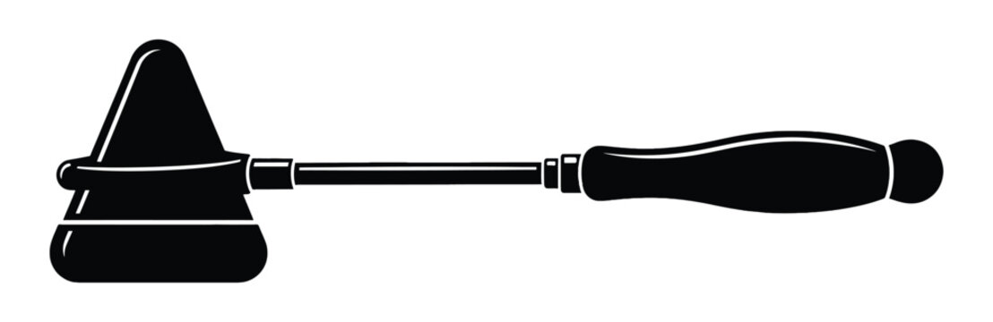 Black reflex hammer medical tool icon