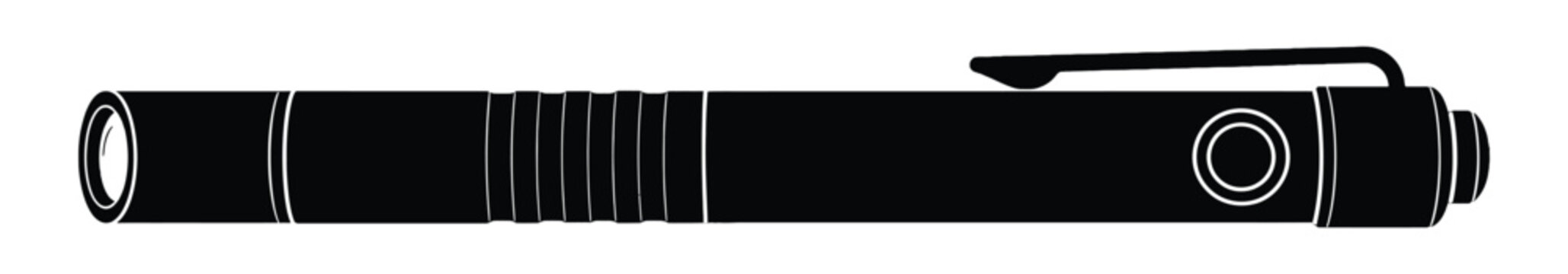 Black flashlight icon for emergency and lighting
