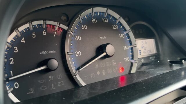 close up of a speedometer